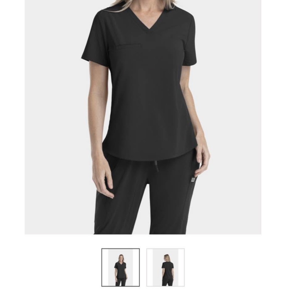 Epic Women's Black V-Neck Top tuck in scrub top